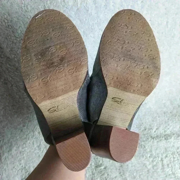 NWOT SBICCA Heel sandals size 7 Nice floral shinny pattern! REBECCA'S  SHOES - Picture 6 of 9